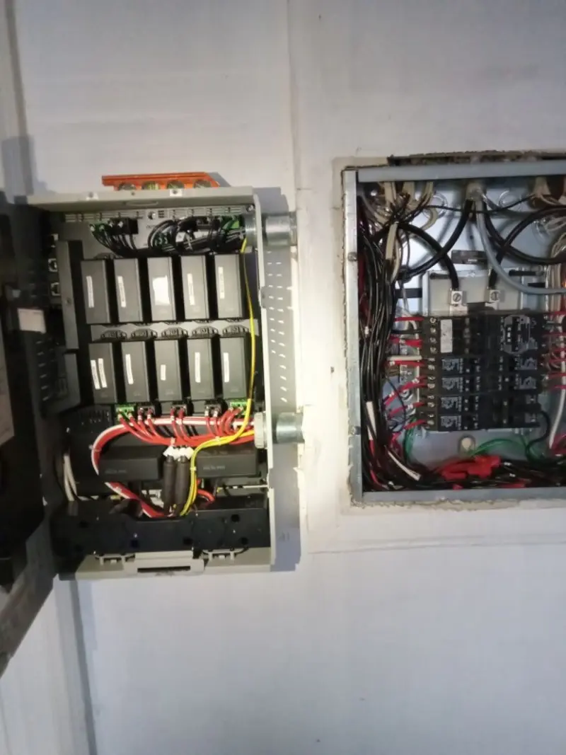 Electrical panel upgrade completed for Security Camera Wiring in Leavenworth